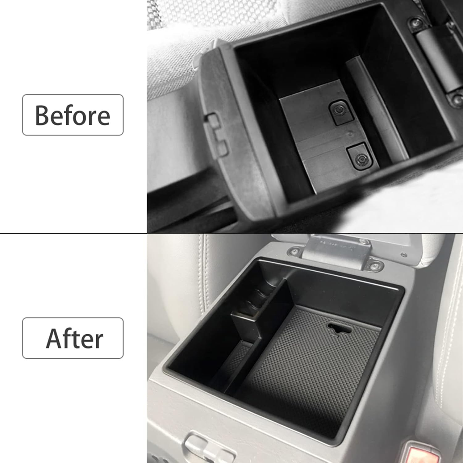 AUTOXBERT Center Console Organizer Tray Armrest Storage Box for Toyota Fortuner Hilux 2004-2015 image number 2