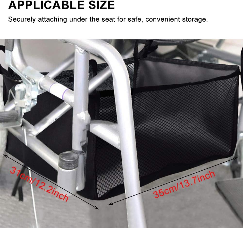 Under Seat Rollator Bag Wheelchair under Seat Storagerollator Bag Organizer Rollator Basket Walker Accessories for Shopping，For Men, Women, Handicap and Elderly, Etc. image number 3