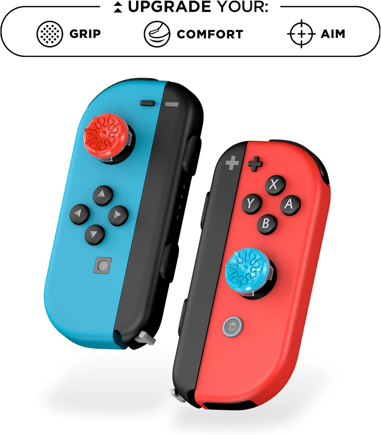 Kontrolfreek Freak Splash Red_Blue Kit Joy for Nintendo Switch Joy Controller Performance Thumb Stick Aim Accuracy 2X Mid Rise Recessed 1801-JOY image number 2