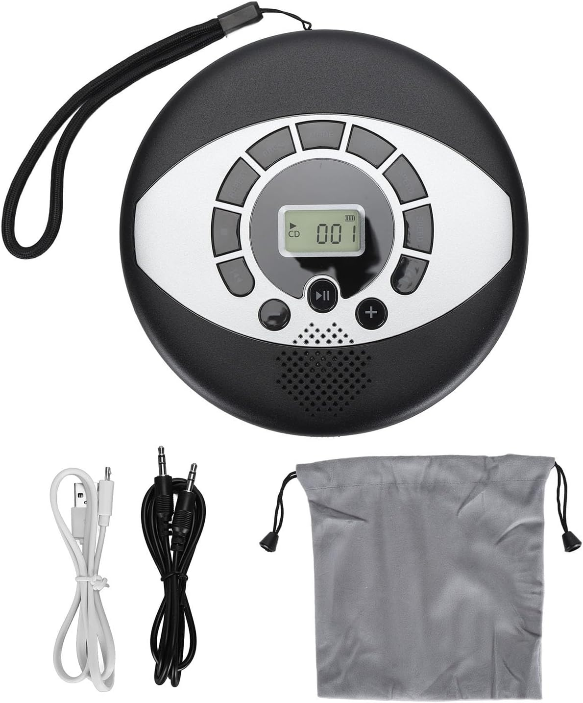 Portable CD Player with Stereo Speaker, Support Headphone Insertion USB Rechargeable CD Player, anti Skip and Memory Playing image number 5