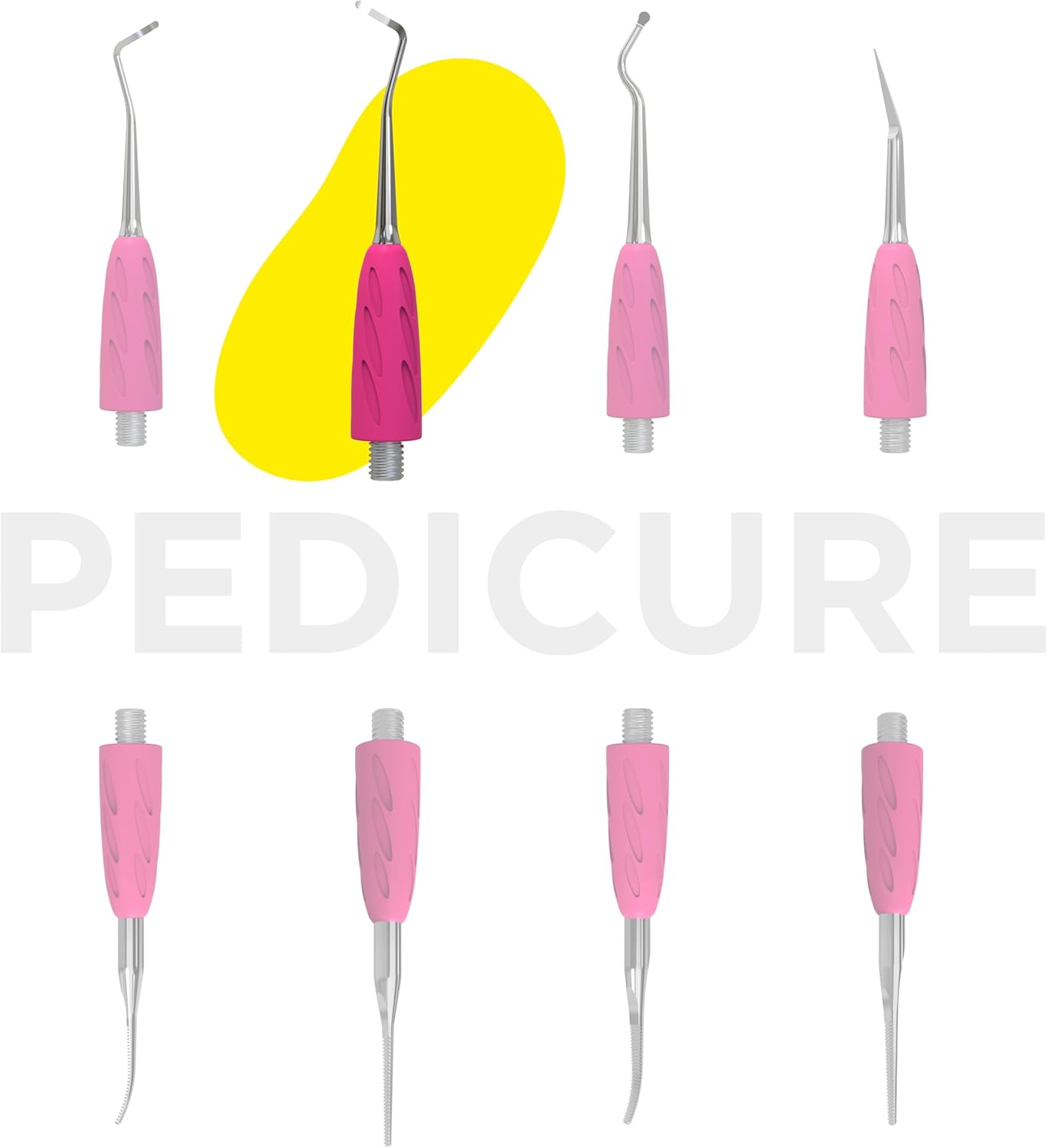 STALEKS PRO by Natury Nails Cuticle Pusher, Interchangeable Part, Stainless Steel and Silicone, Sterilisable, Pedicure, Gummy Combo (UNIQ 32) image number 1