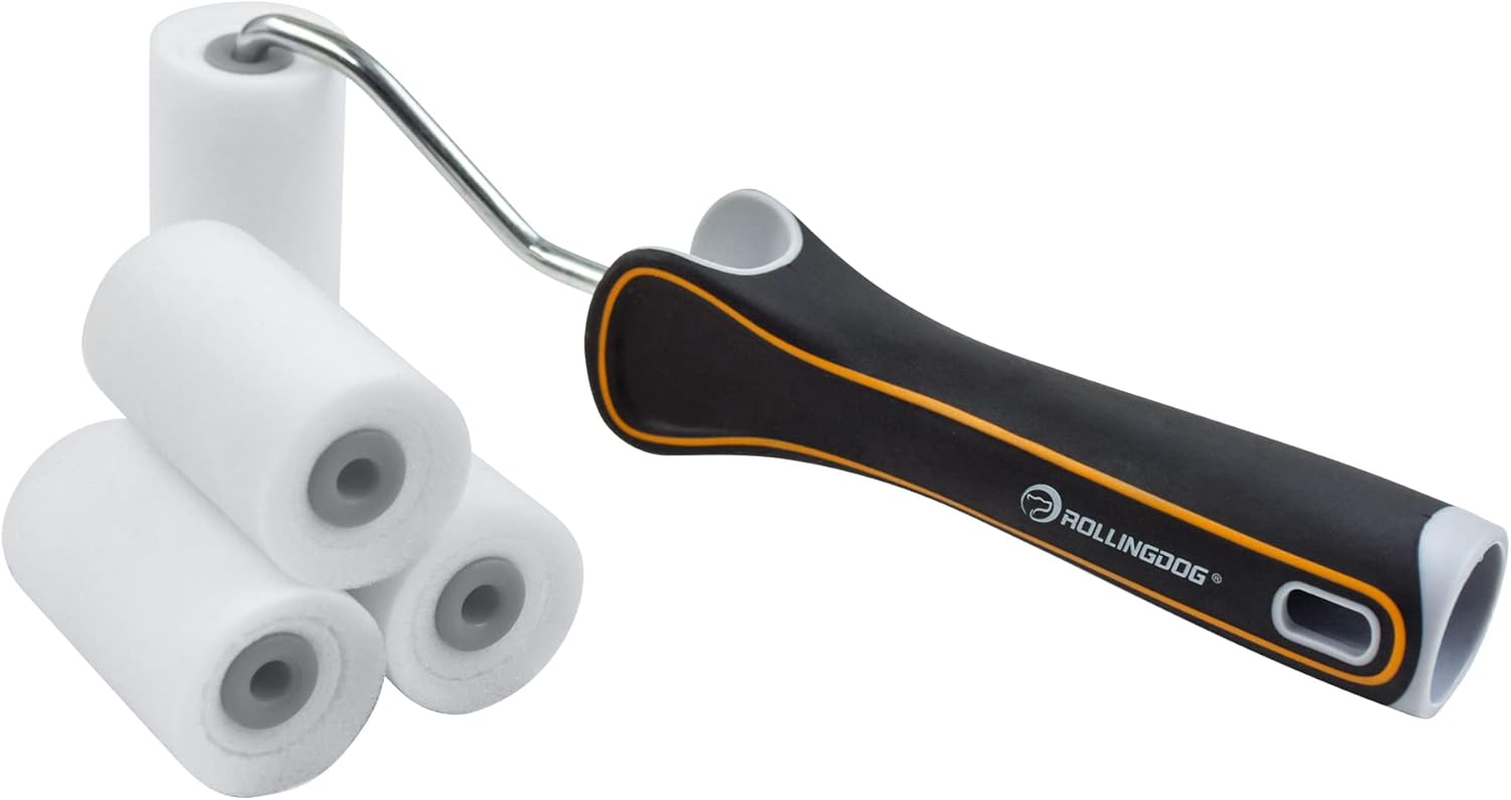 ROLLINGDOG Mini Foam Roller for Painting - 2" Small Paint Roller Set Glossing at Tight Places and for Craft Works, Leaving a Smooth Surface(5 Pack) image number 5