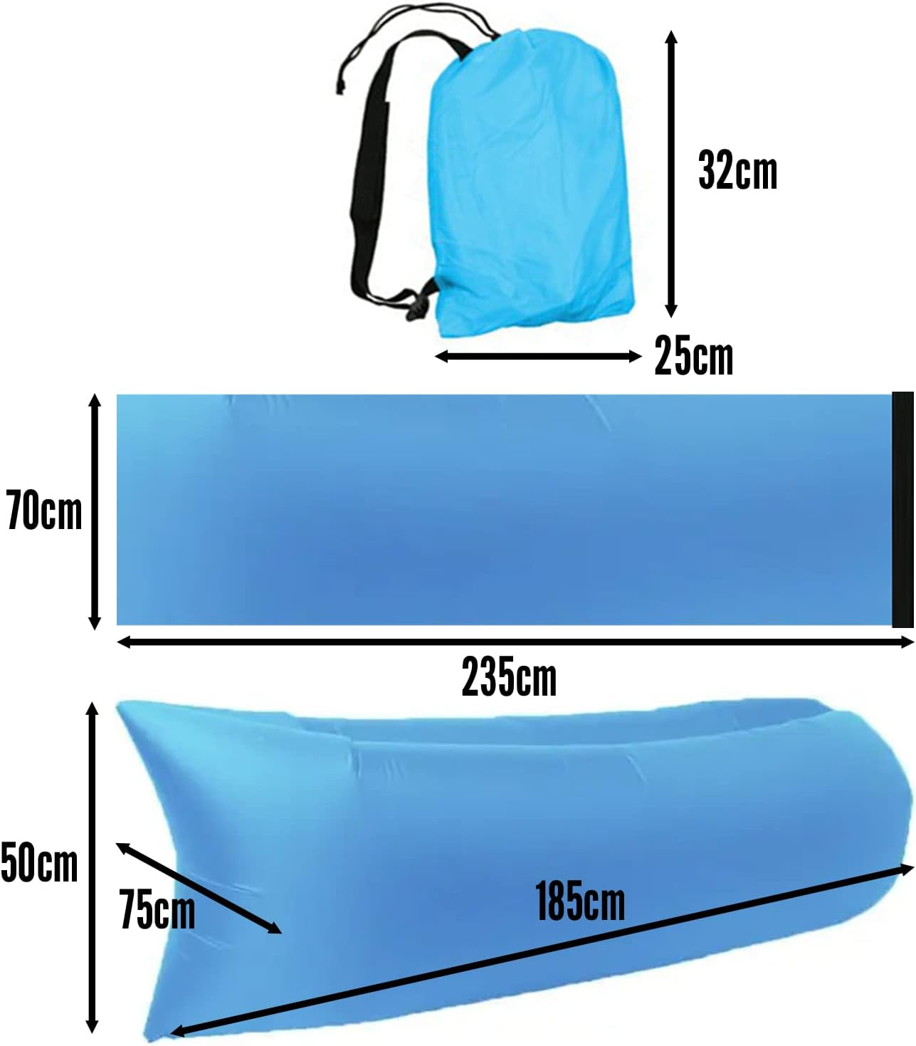 Yotsuba Air Lounger, Fast Inflatable Air Sofa & Sleeping Bed, Portable Camping Accessory for Indoor & Outdoor image number 3