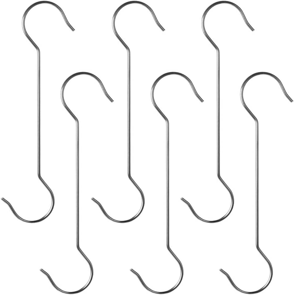 Maydahui 6PCS Extra Long 12Inch (30Cm) S Shaped Hooks Large Size Stainless Steel Metal Hooks for Bird Feeder Plant Hanger Tree Branch Hook Clothes Outdoor Lights image number 5