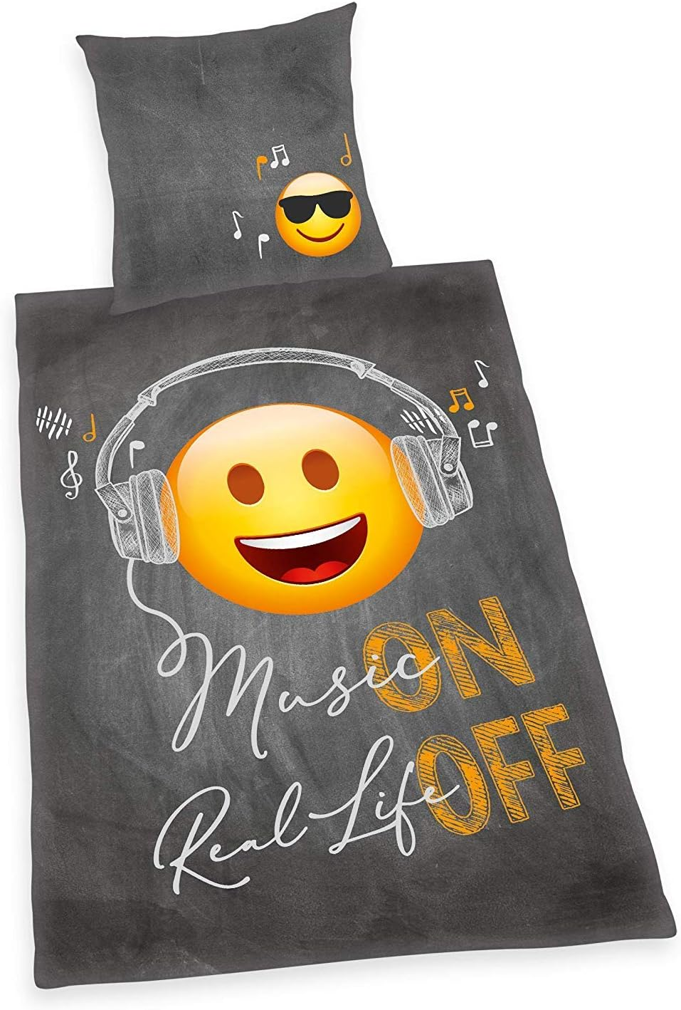 Emotix Emot!X Bed Linen Smooth Music Real Life on off 135 X 200 Cm Gift New Wow - All-In-One-Outlet-24 - image number 3