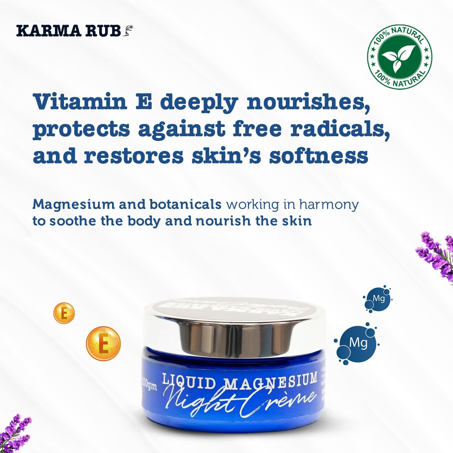 Karma Rub Magnesium Night Cr&egrave;me, 100 Gm - Hydrates Skin and Supports Evening Relaxation as Part of a Nightly Routine image number 1