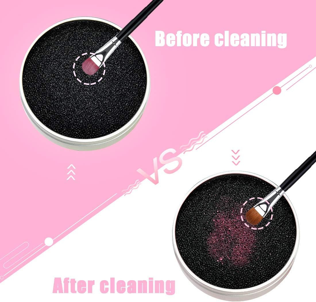 Tailaimei 4 Pack Color Removal Cleaner Sponge, Quickly & Easily Clean Makeup Brushes without Water or Chemical Solutions Eliminating Drying Time - Switch Eyeshadow Colored Immediately image number 3