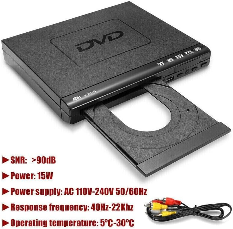 DVD Players for TV with USB, Multimedia Player That Play All Regions, Simple DVD Player for Elderly, CD Player for Home Stereo System, Included RCA Cable image number 1