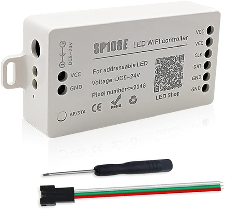 WS2812B Led Strip Light Controller Blue Tooth SP105E SP110E Wifi SP108E SP501E Music SP107E SP601E WS2811 SK6812 Lights DC5V-24V (SP108E) image number 1
