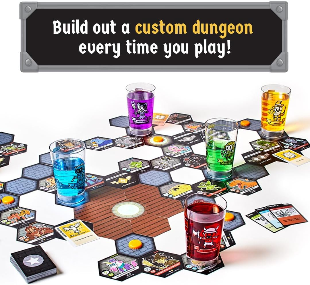 HEROES of BARCADIA Board Game: a Dungeon Exploration Drinking Games | NEW 1St EDITION! | the First Ever Liquid Life Battle Damage System Board Games for Adults | Dnd Gameplay with Dnd Dice and Drinks! image number 6