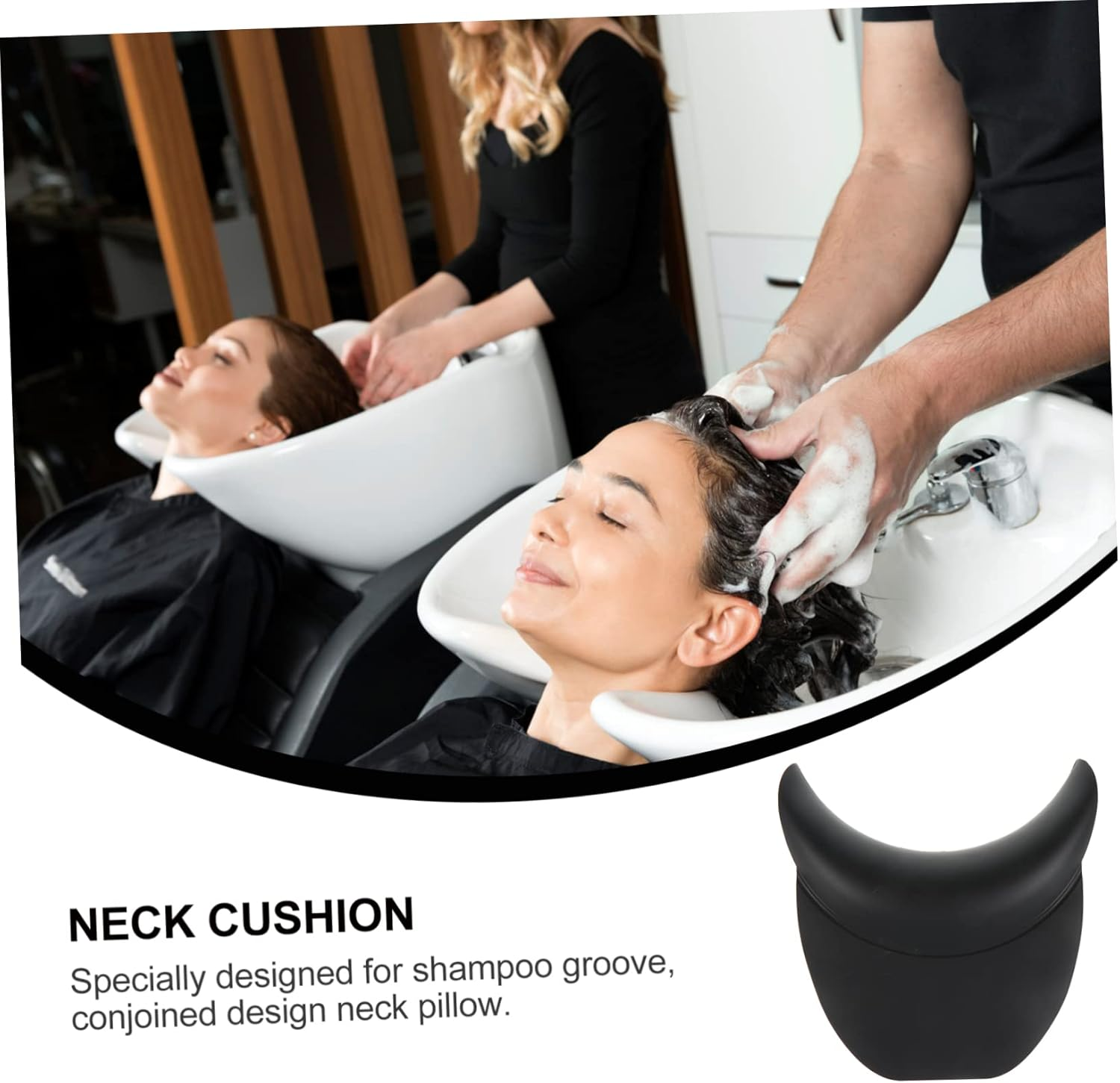 FRCOLOR Silica Gel Shampoo Neck Rest Pillow 18X18X4Cm Lightweight Portable Comfortable Hair Washing Support for Salon Home Use image number 6