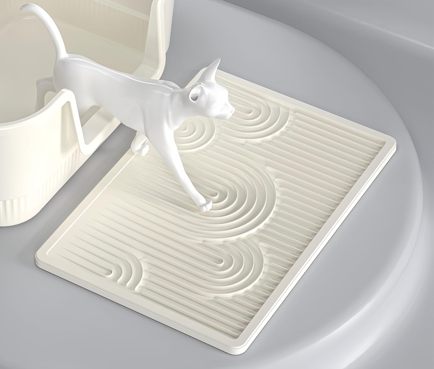 Cat Litter Mat &ndash; 16" X 11" &ndash; Non-Slip, Waterproof, Traps Litter from Paws & Box &ndash; Easy to Clean Mat &ndash; Ideal for Large Cats & Multi-Litter Box image number 2