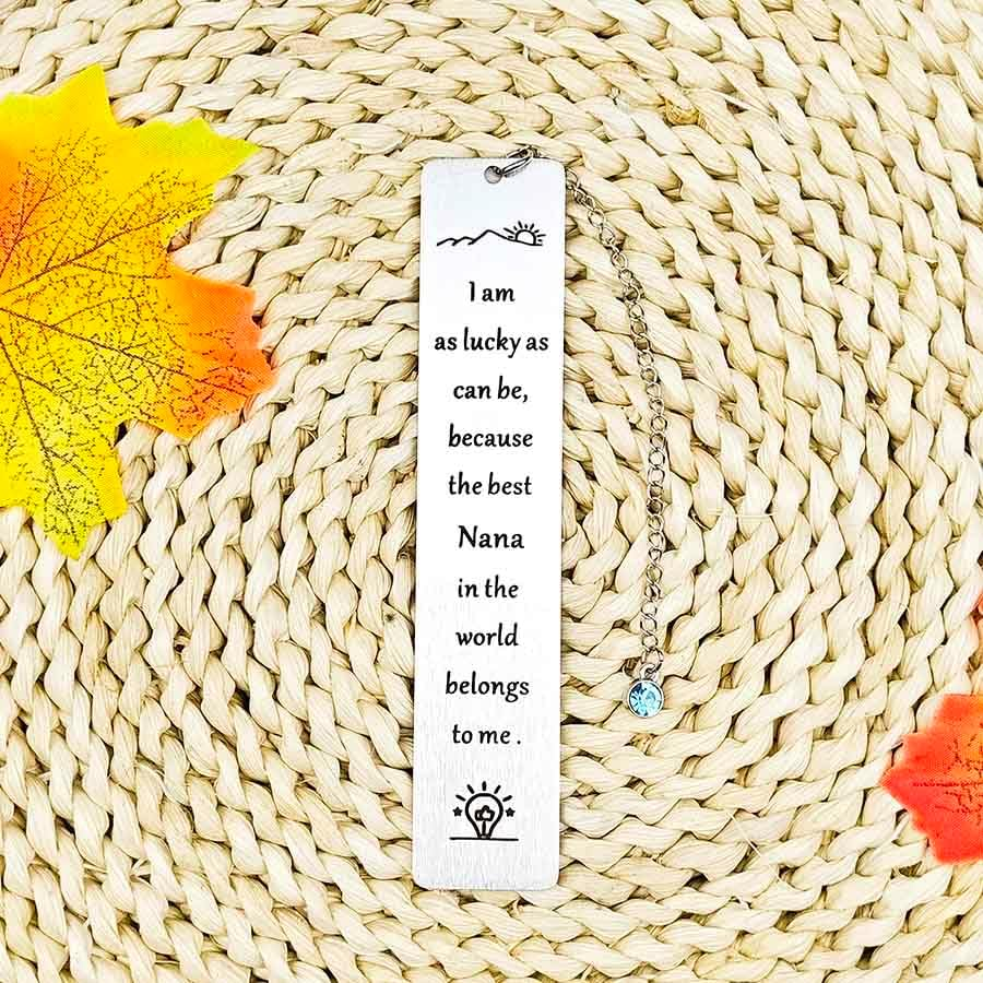 Nana Gifts Bookmark from Grandkids Grandchildren I Am as Lucky as Can Be Book Marks for Reading Book Lover Nana Grandma Christmas Birthday Gifts for Nana Grandmother Bookworm Gift