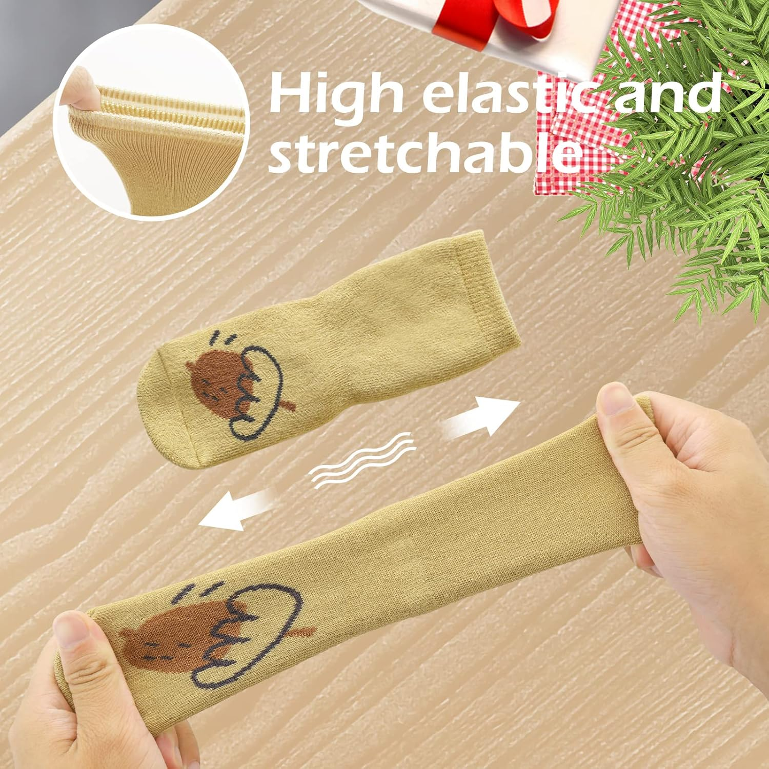 4 Pairs Unisex Baby Socks Non Slip Grip Socks for Girls Boys Children Floor Socks Warm Cute Animal Cartoon Toddler Kids Anti-Slip Cotton Socks for 0-5 Years Old