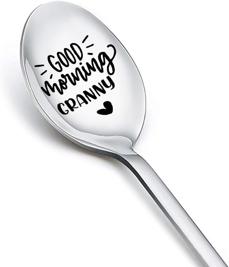 Good Morning Aunt Spoon for Women Aunt Auntie Mothers Day Gifts from Nephew Niece New Future Aunt Birthday Gifts for Auntie Aunty Tea Coffee Spoons for Her Ice-Cream Lovers Aunt Engraved Spoon