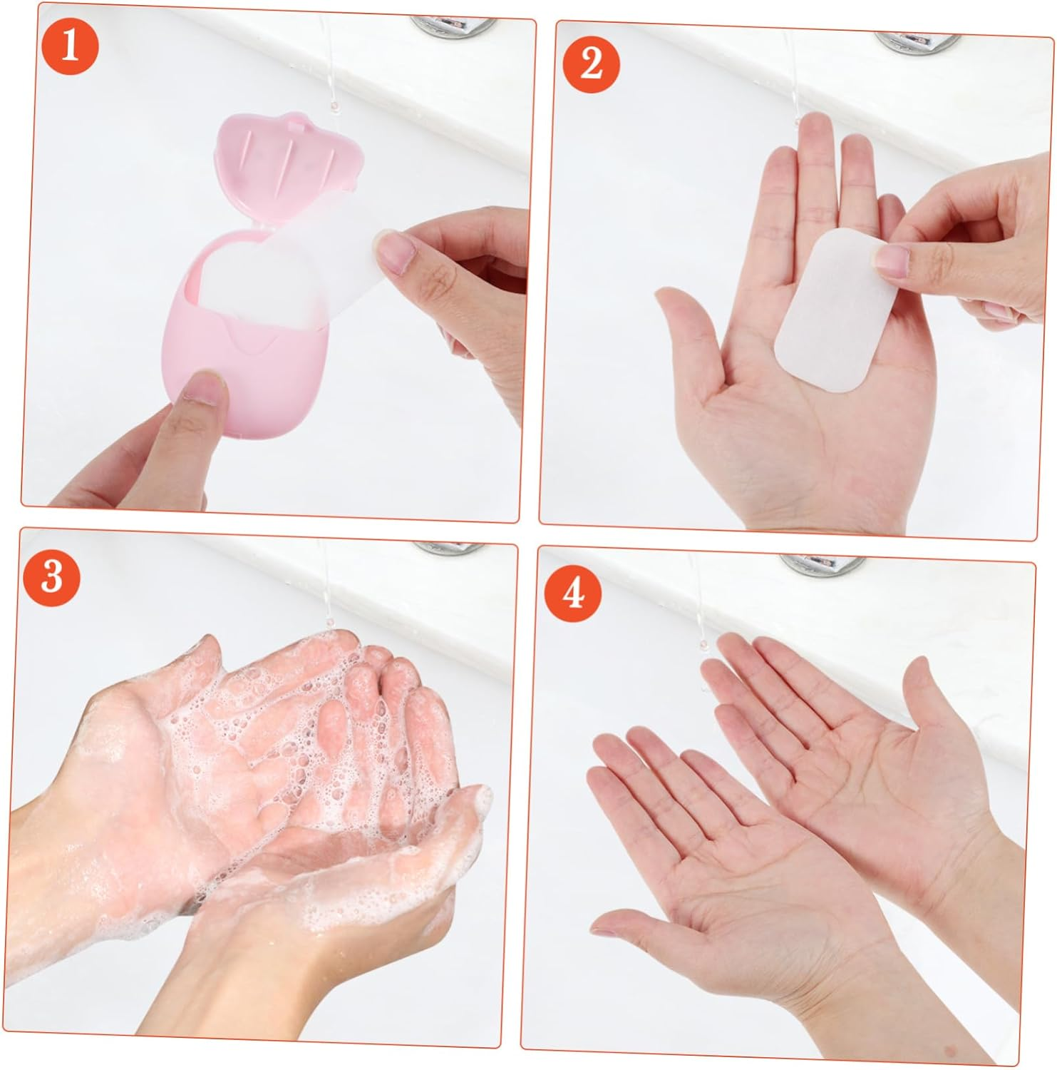 WESIEVYA 3Pcs Paper Soap Sheets for Travel Portable Soap Flakes for Hand Washing Hiking Essentials Lightweight Travel Toiletry image number 5