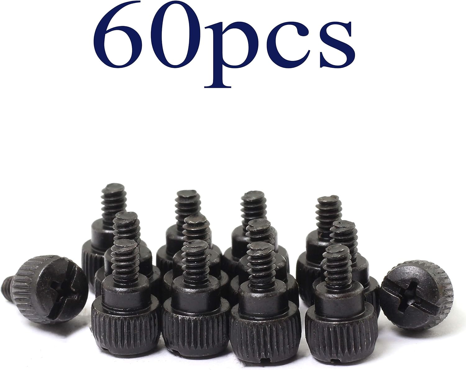 60Pcs #6-32X5Mm Desktop Computer PC Case Chassis Thumb Screws M3.5 Tool-Less Adjustment Thumbscrew Silver Nickel Plated image number 1