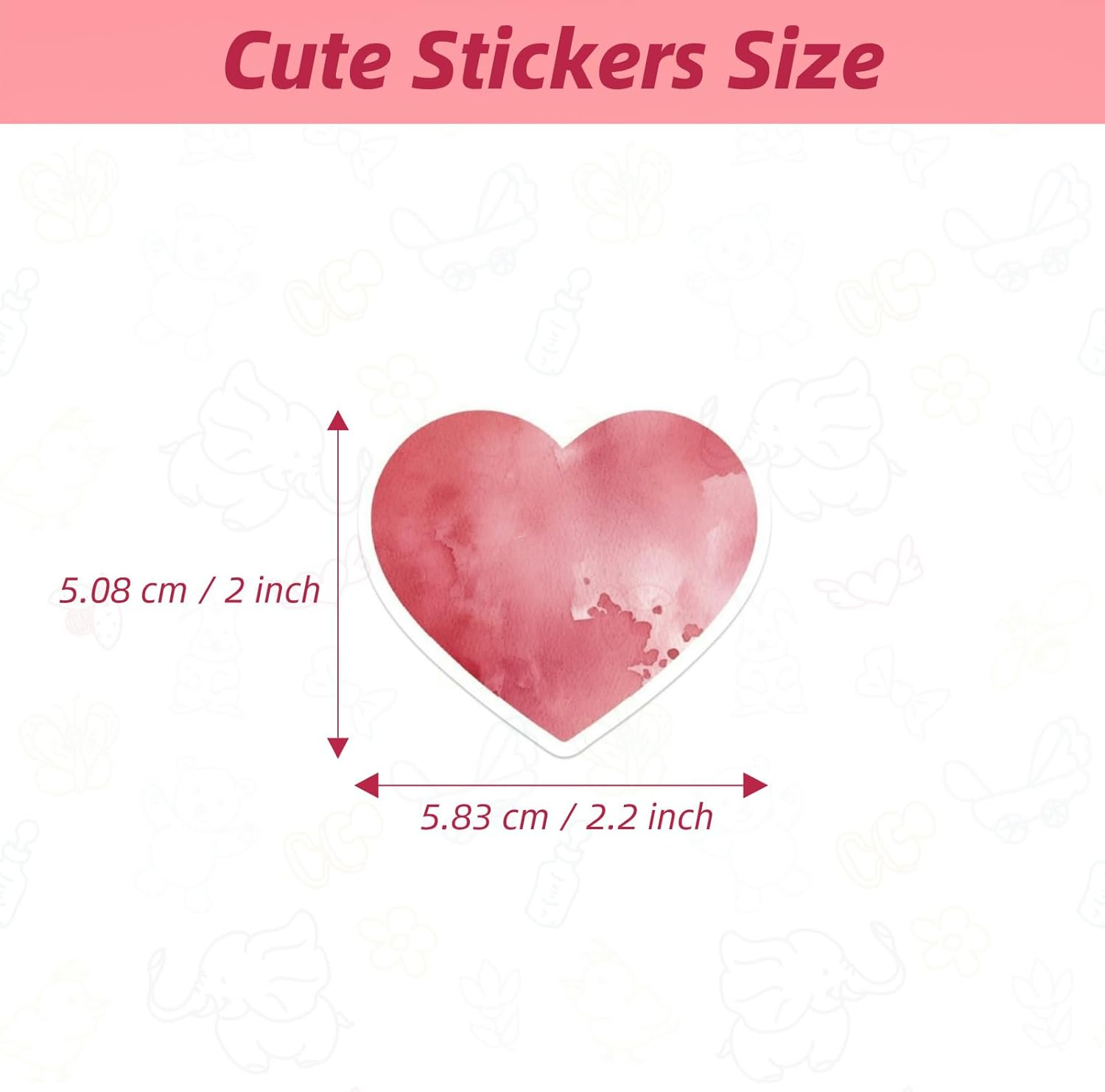 Heart Stickers for Kids, 50Pcs Cute Stickers for Kindle Book Laptop Computer Water Bottle Skateboard Guitar, Scrapbooking Supplies for Toddlers Kids Boys Girls Teens image number 4