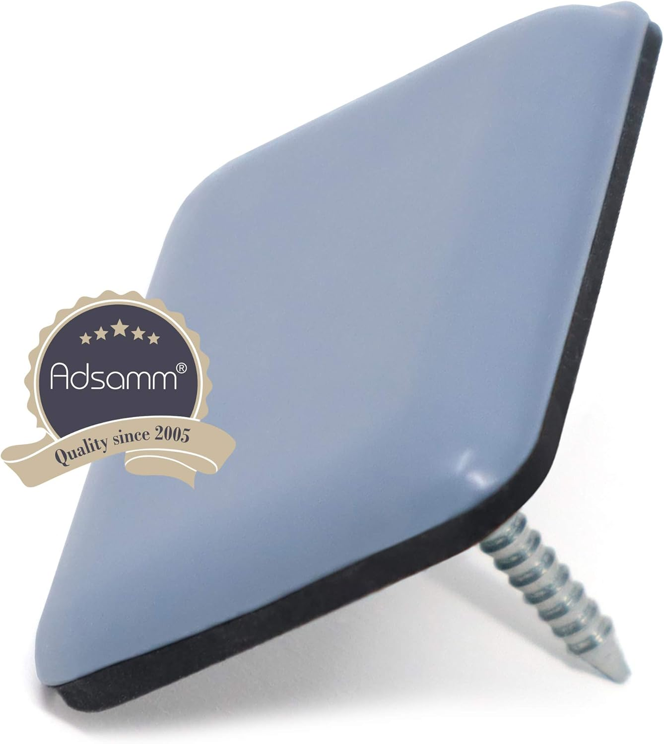 Adsamm PTFE-N-GR-2435-32 PTFE-N-GR-2435 32 X PTFE Gliders with Nail, Grey-Blue, 24X35 Mm