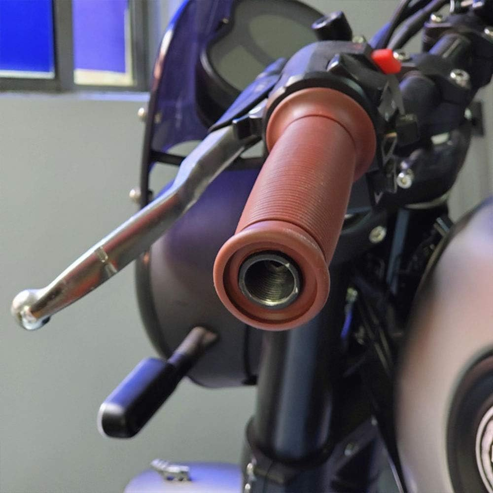 Moto Handles Rubber Classic Vintage 22MM Moto Handlebar Vintage Retro for H-Arley Style Parts Universal Motorbike Accessories Motorcycle Grip (Color : Black) image number 2