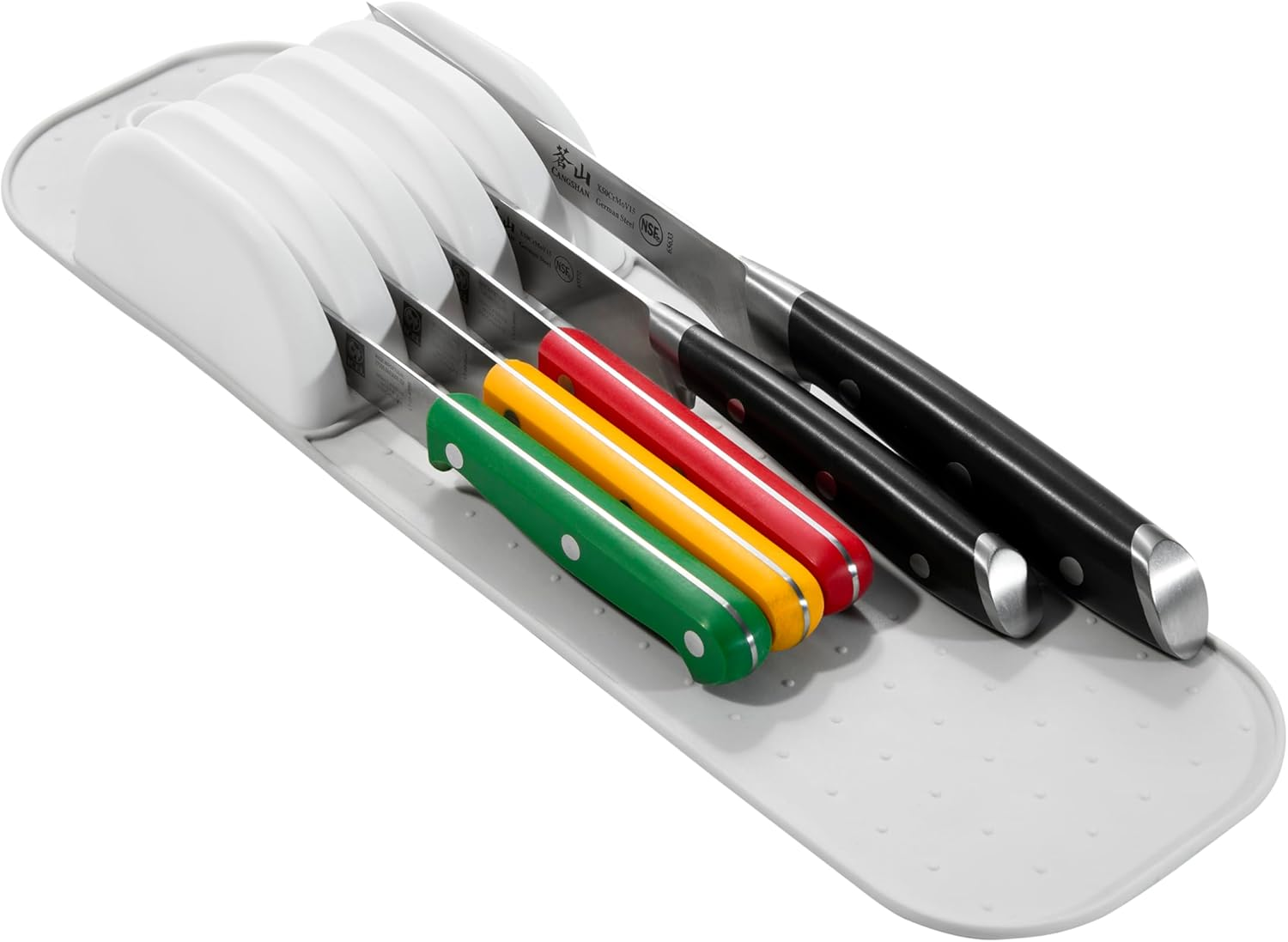 Madesmart Classic Large Knife Mat Soft-Grip, Non-Slip Drawer, Long-Lasting Home Organization, BPA Free, White image number 5