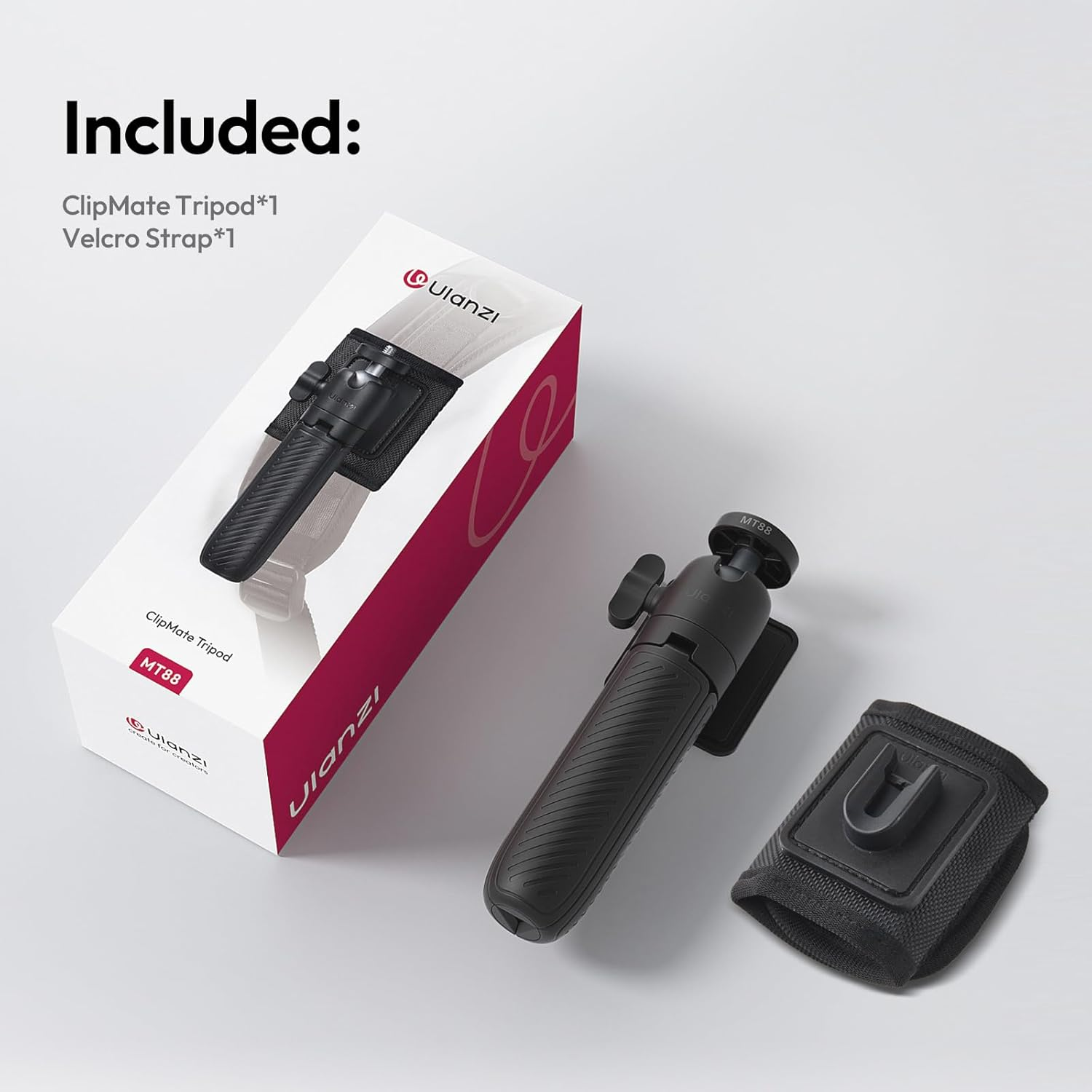 ULANZI MT88 Clipmate Camera Tripod, Selfie Stick W Velcro Strap & Action Camera Adapter, Mini Tabletop Tripod W Cold Shoe, Travel Tripod for Iphone Series & Action Cam, DJI Pocket3,Insta 360 X5 image number 6