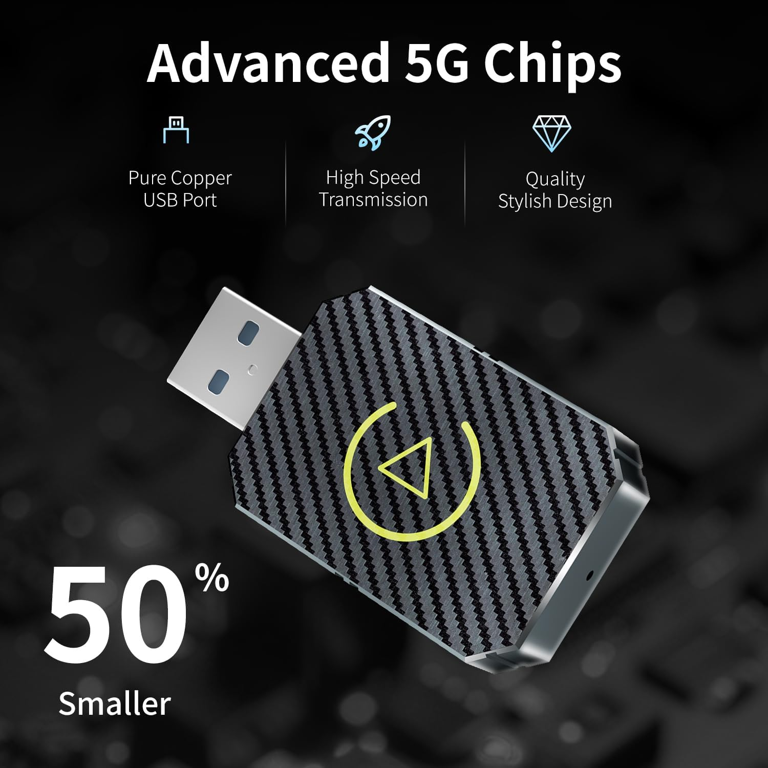 Wireless Adapter for Carplay, Adapter for Convert Wired to Wireless Carplay/Android Auto, Mini Size with Extension Cable USB, Stable Control & No Delay image number 5