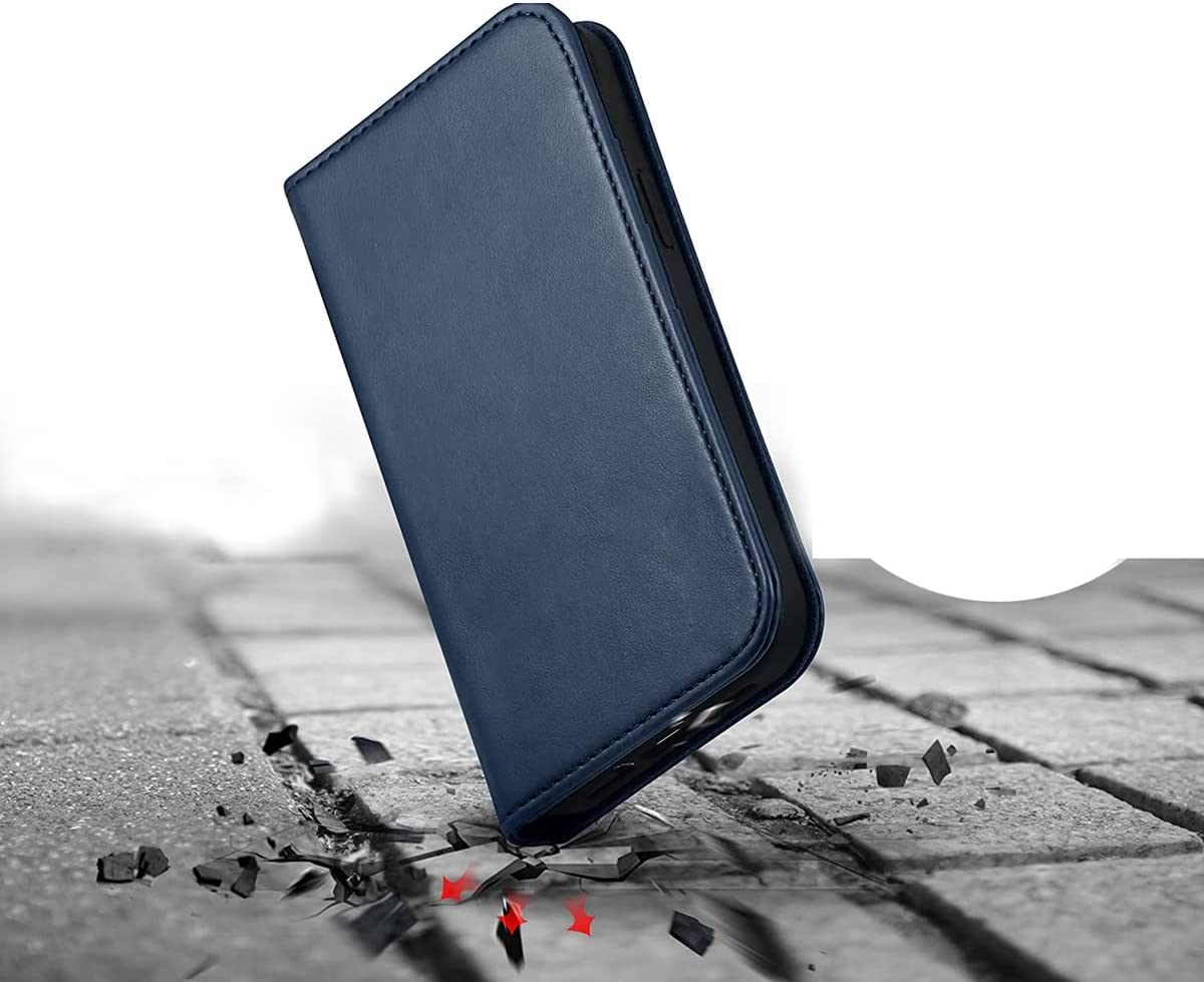 FORZARMOR for Motorola Moto G15 4G (6.72 Inch) Case Wallet Cover PU Leather Pockets Shockproof Magnetic Flip Card Holder (For Moto G15 4G, Blue)