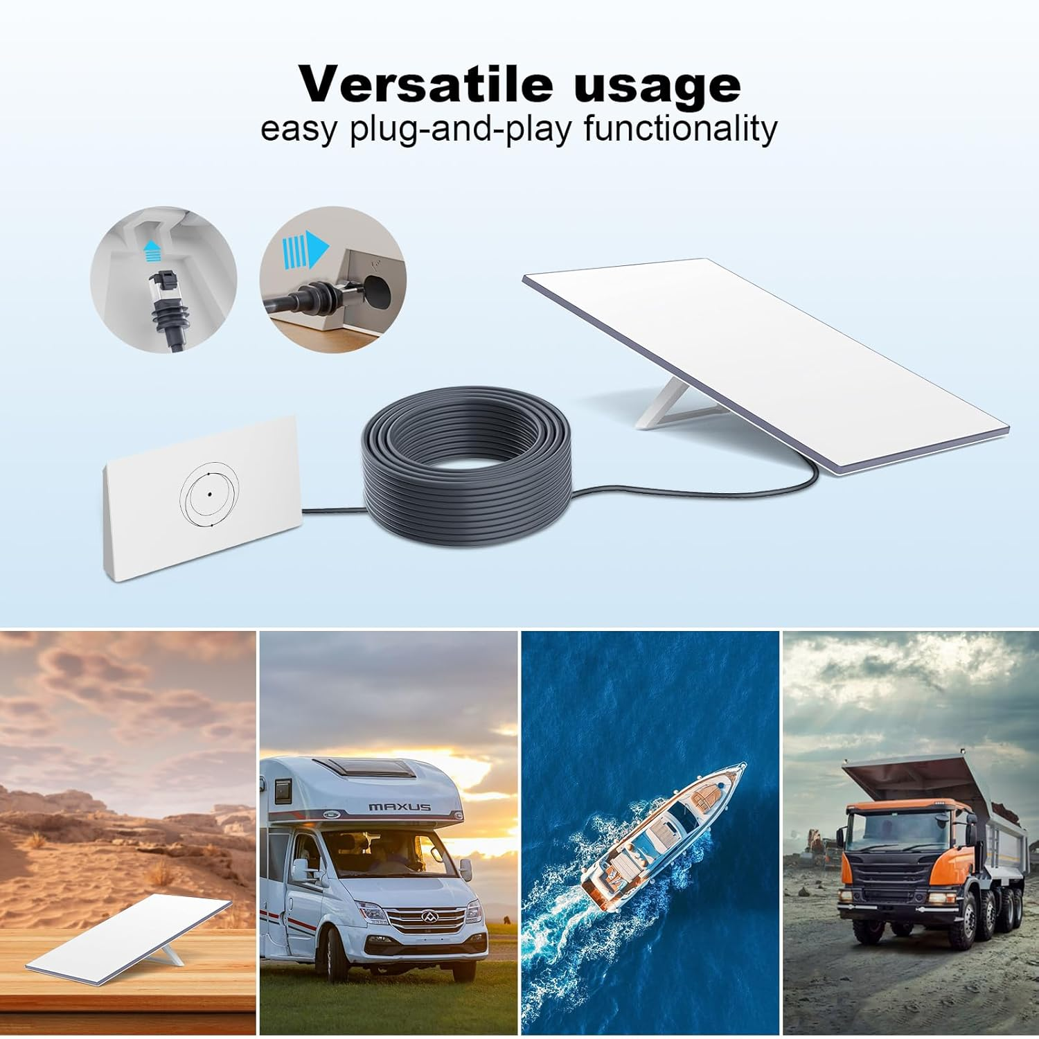 Starlink Ethernet Cable for Gen 3/Starlink Mini, Replacement Standard V3 Waterproof Cat 6 Cable, Starlink Internet Kit Satellite Network Cable for Starlink Gen 3/Starlink Mini, Gray (23M/75FT) image number 6