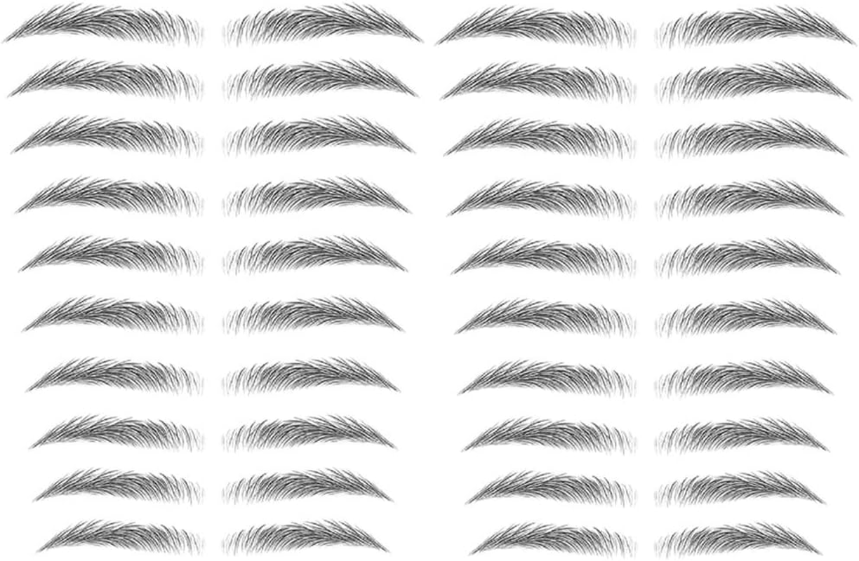 Yesallwas 2 Sheets of 4D Hair-Like Eyebrow Tattoo Stickers, Waterproof Eyebrow Transfer Stickers, Shaping Brow Tattoo False Eyebrows (Black) (Black-02)