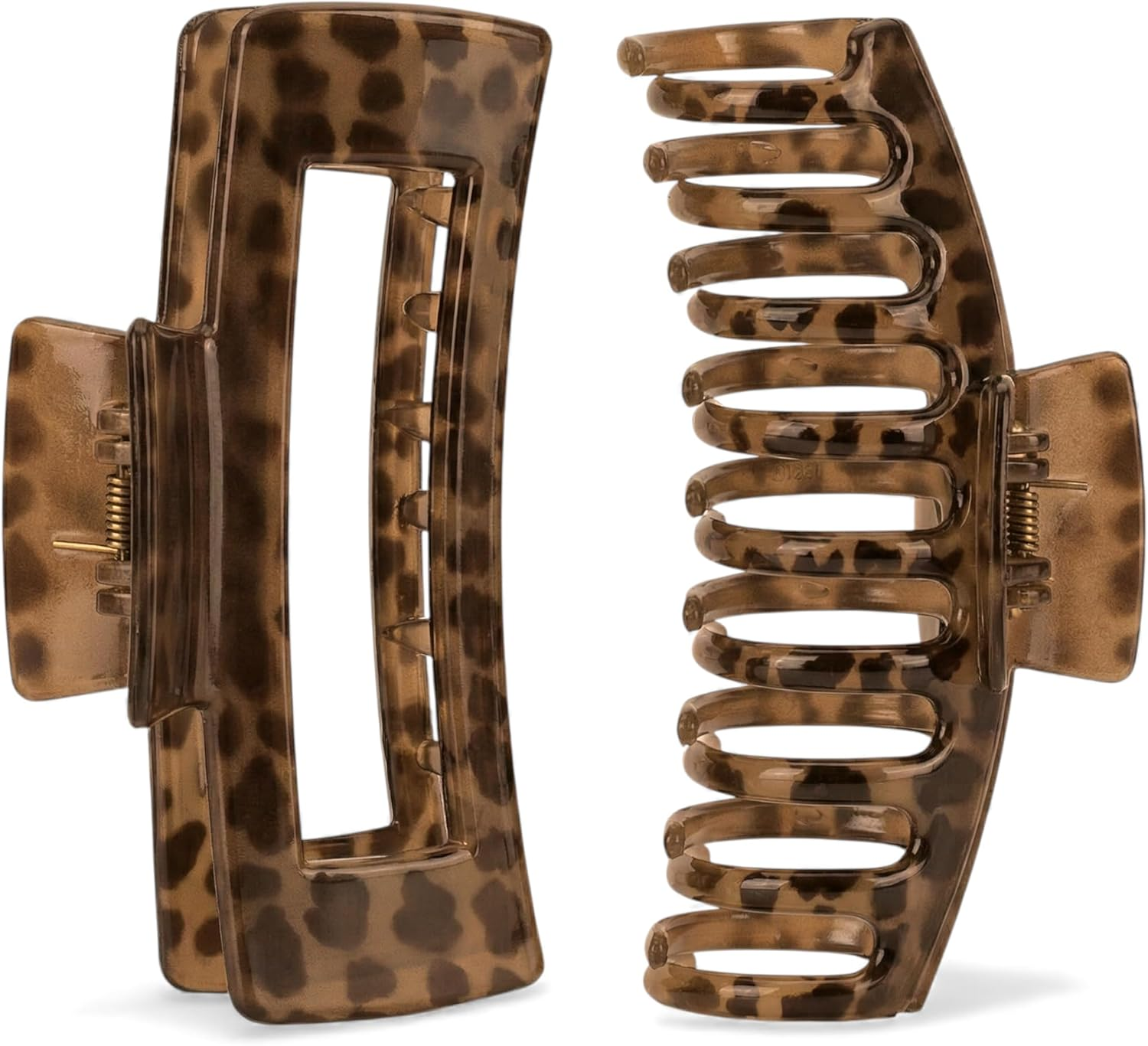 MIJOMA Hair Clips Set of 2 in Leopard Print - Large Hair Clips 10 X 5 Cm for Women & Girls - Stylish Hair Accessories for a Firm Hold for Everyday and Leisure image number 4