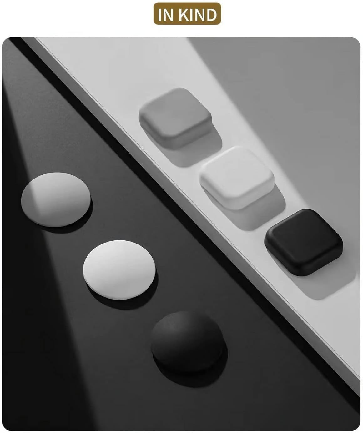 Wall Protectors from Door Knobs (6 Pack) - Adhesive Silicone Guard Bumpers, Square Door Stoppers for Wall & Furniture, Thick Anti-Slam Silencers - White, Gray, Black image number 3