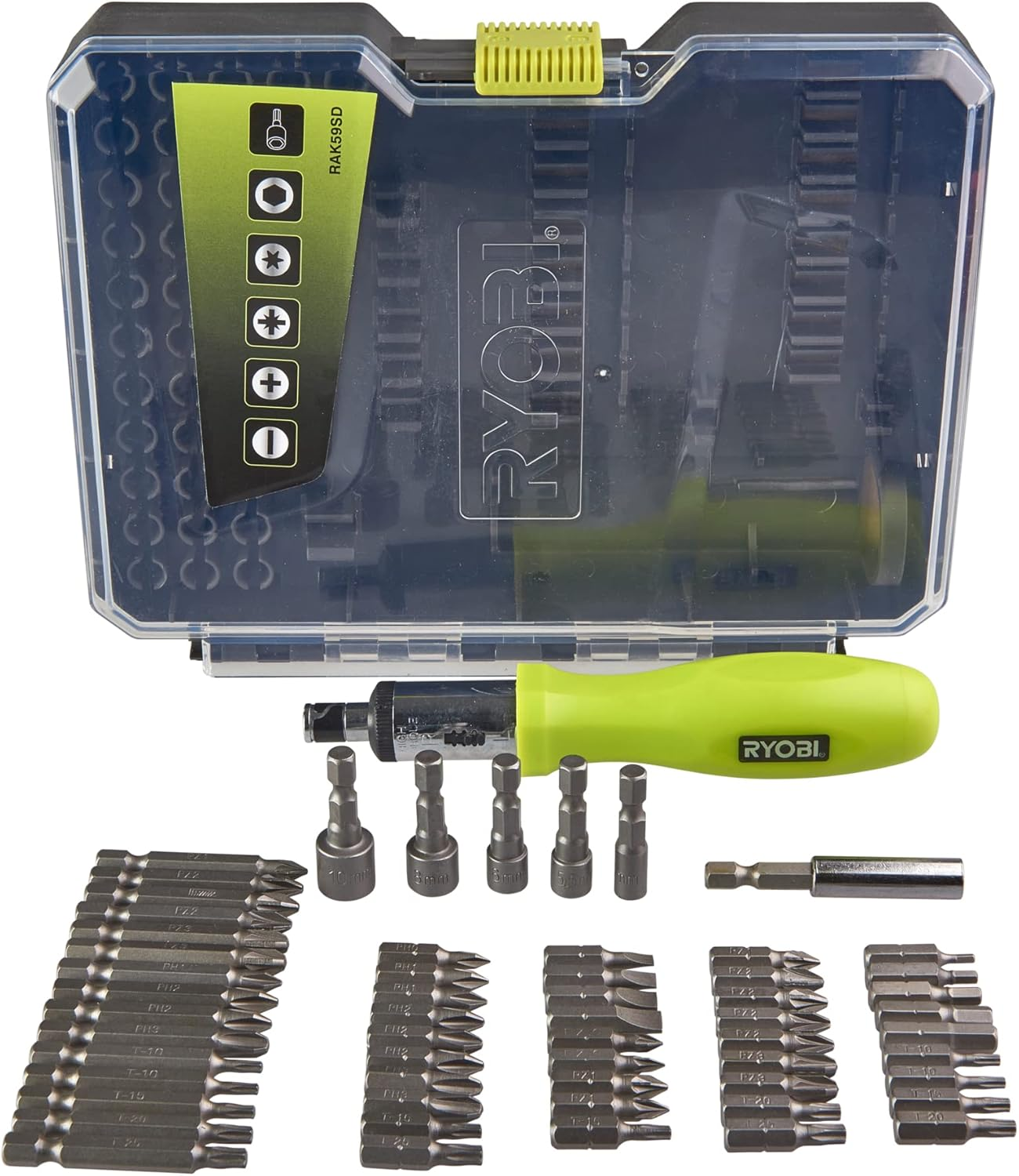 RYOBI 59-Piece Accessory Set 5132002251 RAK59SD (With Screwdriver)