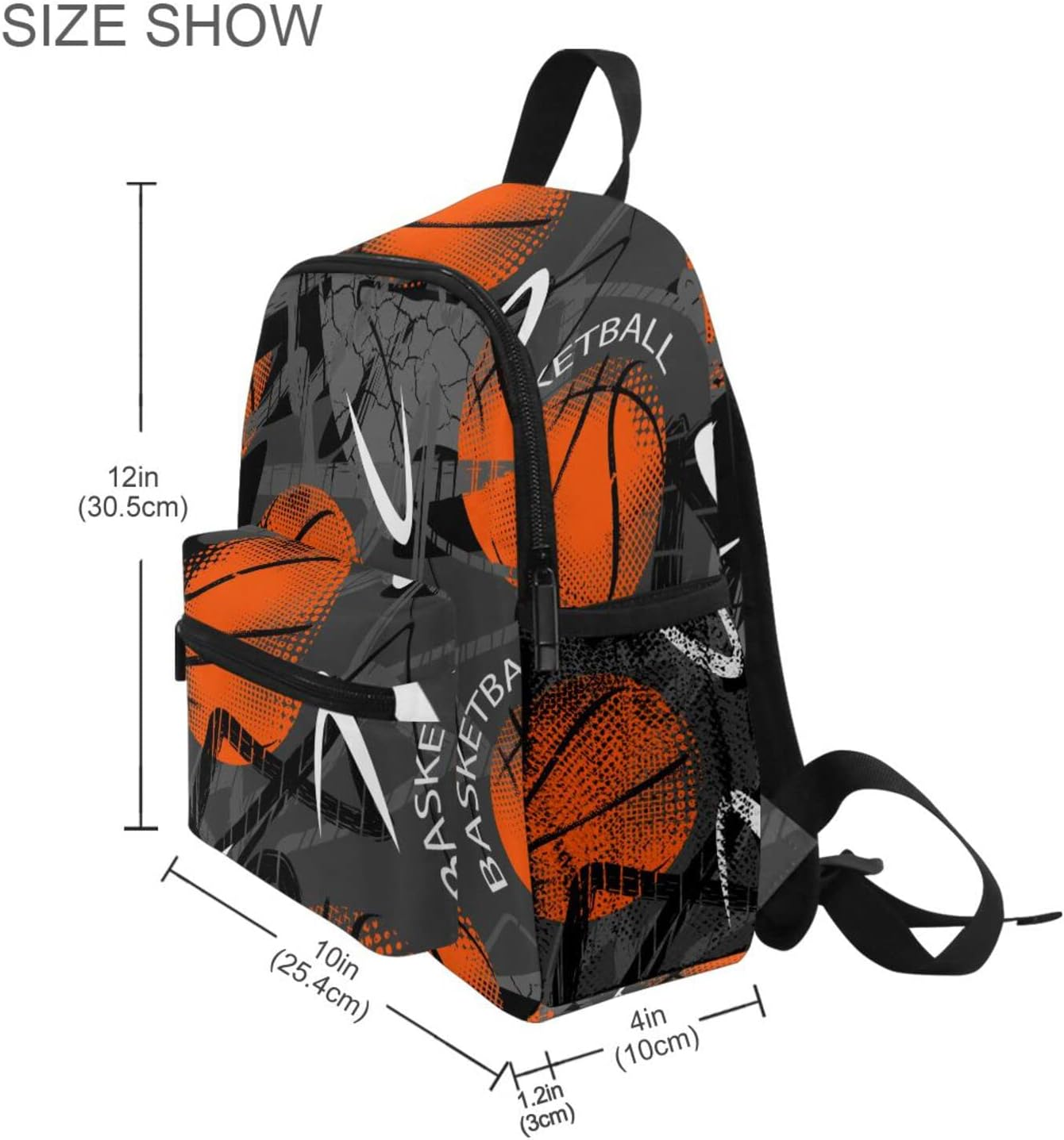 AIXIWAWA Cute Kids Backpack (Basketball Pattern) with Whistle Buckle, Toddler Backpack for Boys and Girls Ages 3-8 image number 3