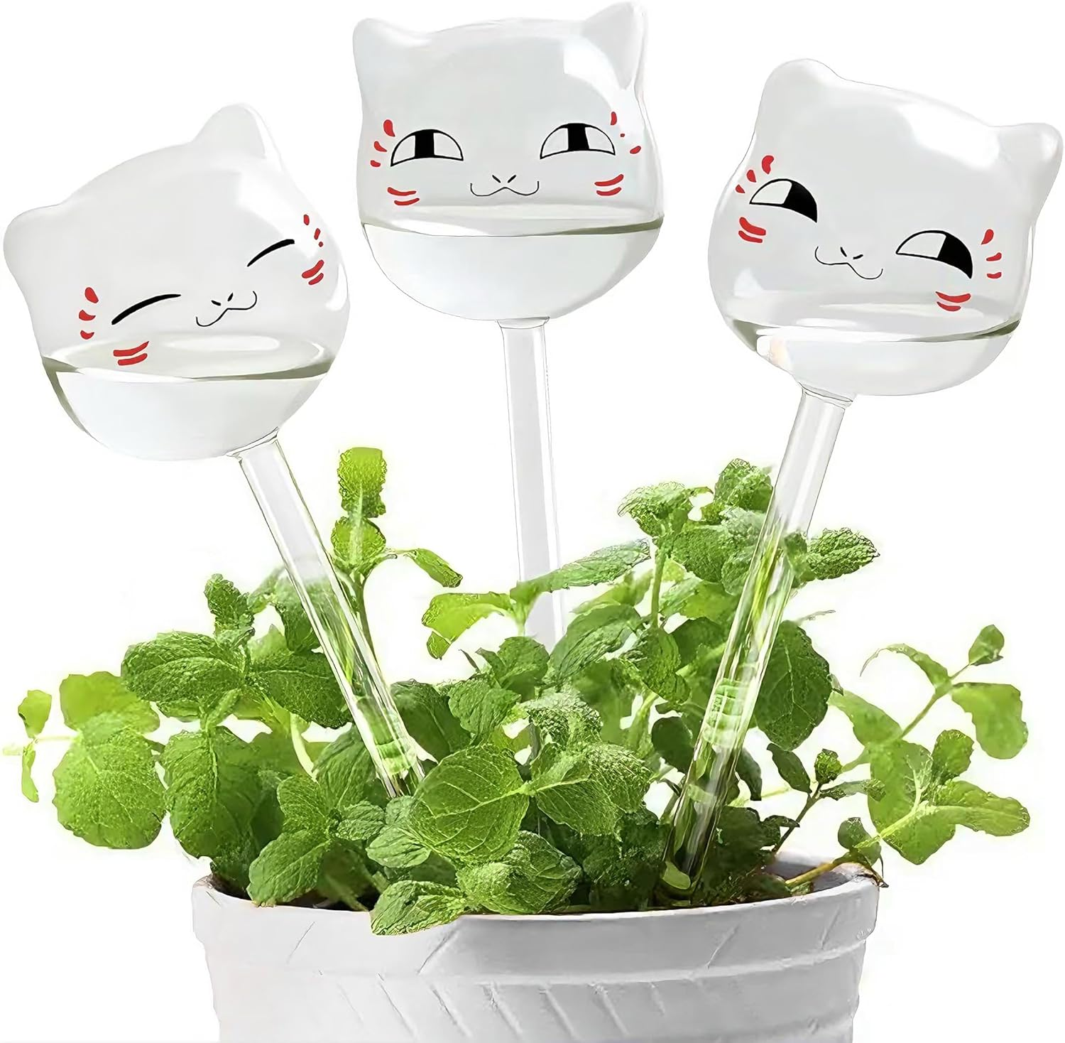 Kikihome Self Watering Globes for Plants, Clear Glass Shape Design Plant Waterer Bulbs, Automatic Irrigation Device for Indoor & Outdoor Plants, 2 Mushroom