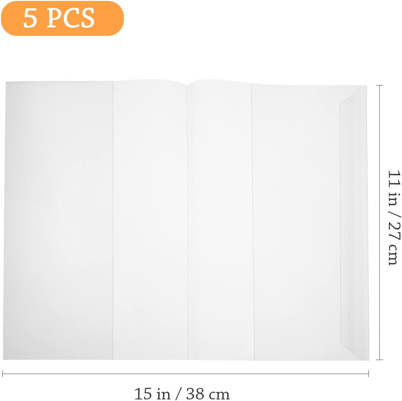 Toddmomy 5Pcs Transparent Book Covers,Plastic Clear Book Sleeve Clear Slip on Book Cover image number 6