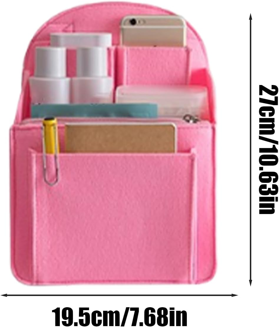 Backpack Organizer Insert - Portable Felt Storage Bag, Tablet Charger Wallet Holder | Effortless Mullti-Pocketless Felt Divider, Lightweight Bag Shaper, Insert image number 2