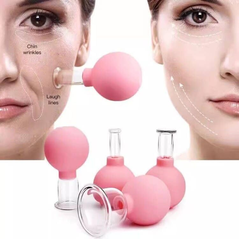 Facial Cupping Set anti Aging Vacuum Suction Cupping Cups 4Pcs Face Cupping Therapy Sets for Wrinkles Facial Cupping Gua Sha Facial Massage Cupping Tool for Face, Neck and Whole Body