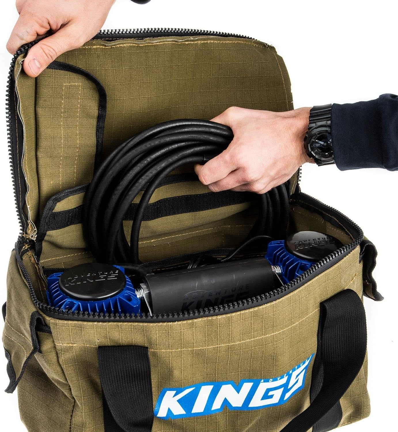 Adventure Kings Air Compressor Portable Canvas Carry Bag 400GSM Internal Pockets image number 1