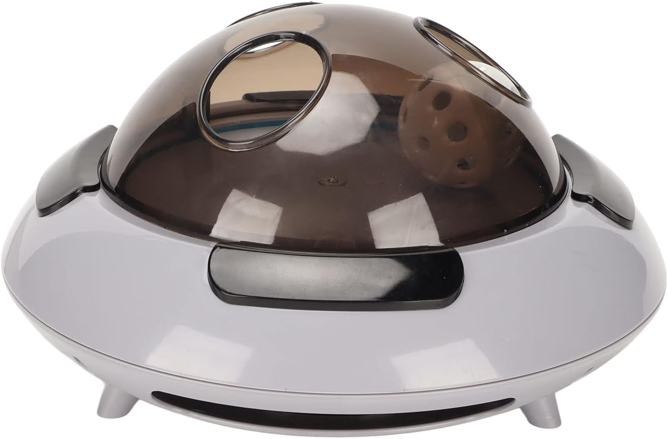 EVTSCAN Cat Electric Feather Toy, Flying Saucer Shape Interactive Funny Cat Toy, Low Noise Boredom Relief Kitten Toy, for Exercise Training image number 5