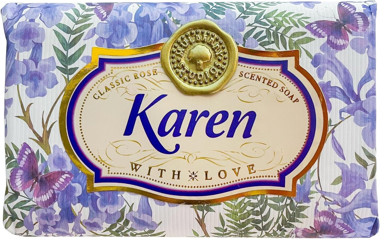 Karen - Gift Soap Bar Rose Scented Personalised Flower Design Present 113G