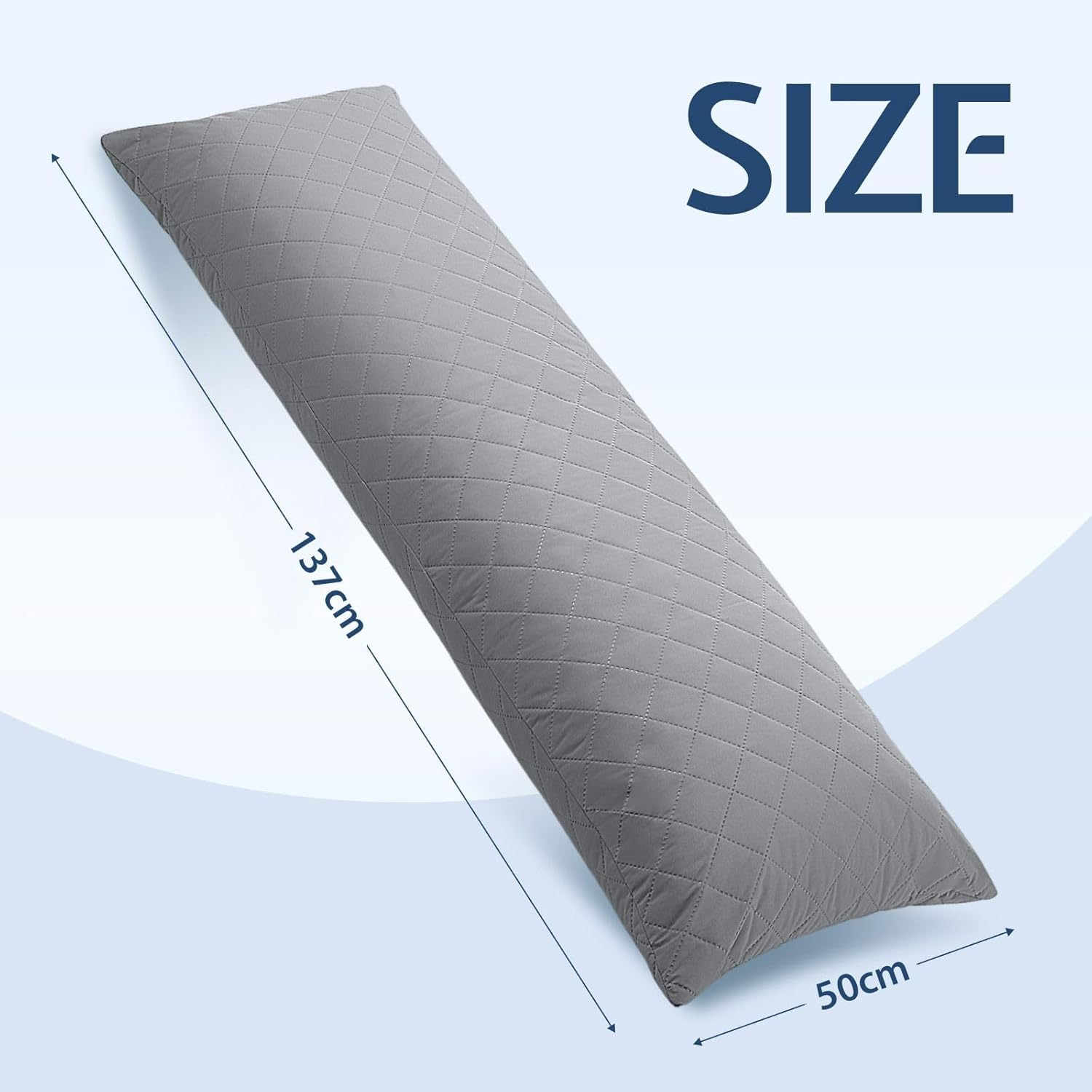 Luxdream Body Pillow Shredded Memory Foam Full Back Hip Leg Support Bed Cushion for Pregnancy Maternity Stomach Side Sleepers 137X50Cm Grey image number 1