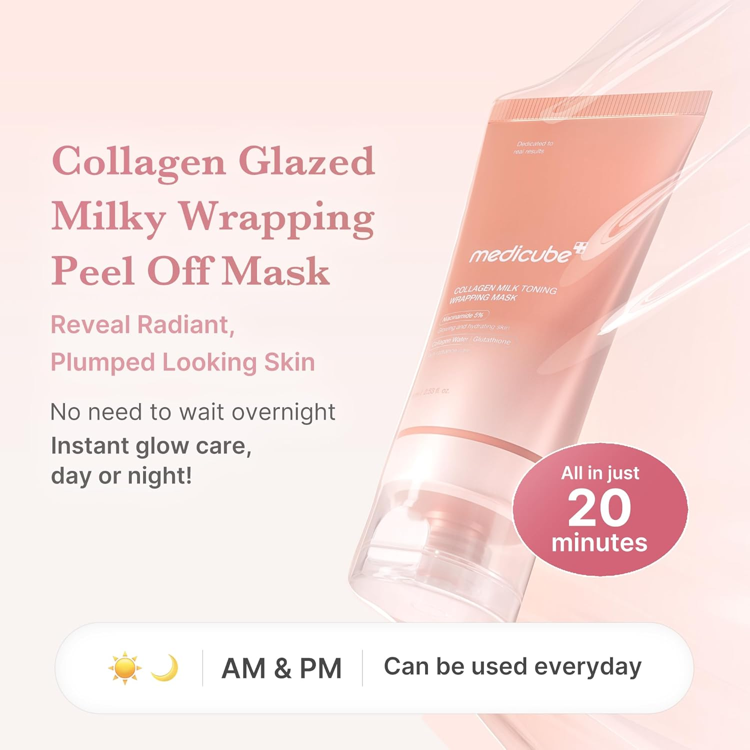 MEDICUBE - Collagen Milk Toning Wrapping Mask 75Ml image number 3