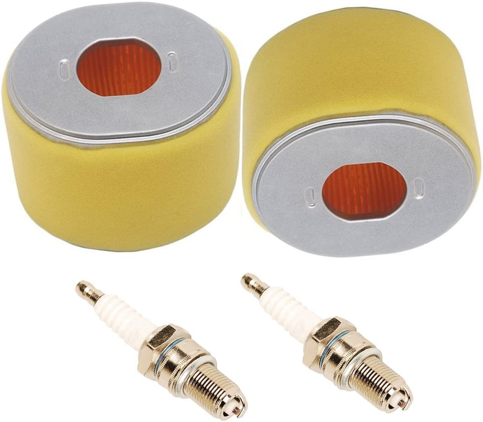 HIFROM Pack of 2 Set Air Filter with Spark Plug Replacement for Honda GX340 GX390 11HP 13HP Engines Lawnmowers Replace 17210-ZE3-505 17210-ZE3-010 image number 2
