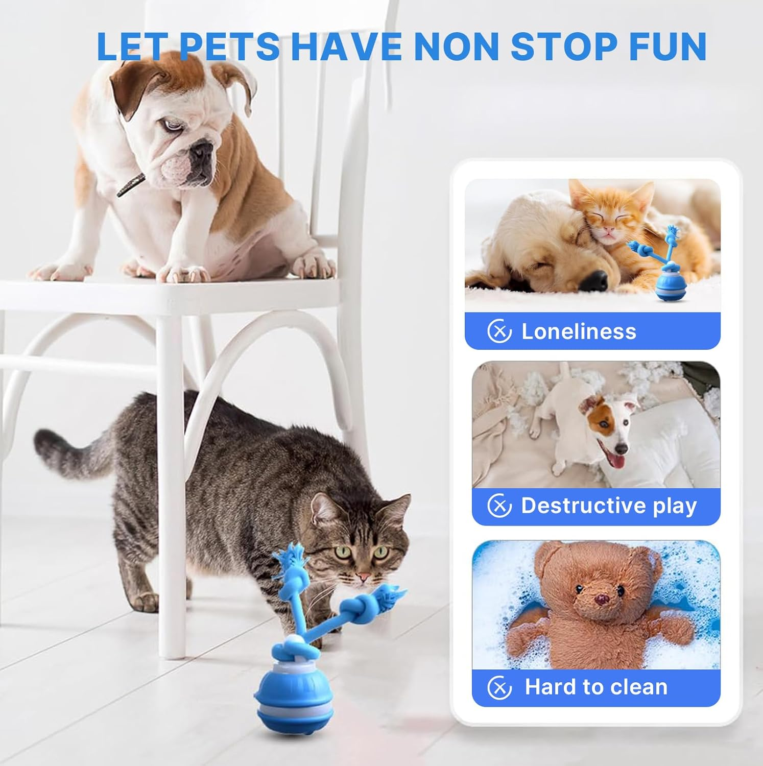 Velmoriah Interactive Dog Ball Toys, 2025 New Upgraded Motion-Activated Rolling Ball with Squeaky Sound & Stimulation, USB Rechargeable Bouncing Ball for Cat & Puppies & Medium Dogs image number 5