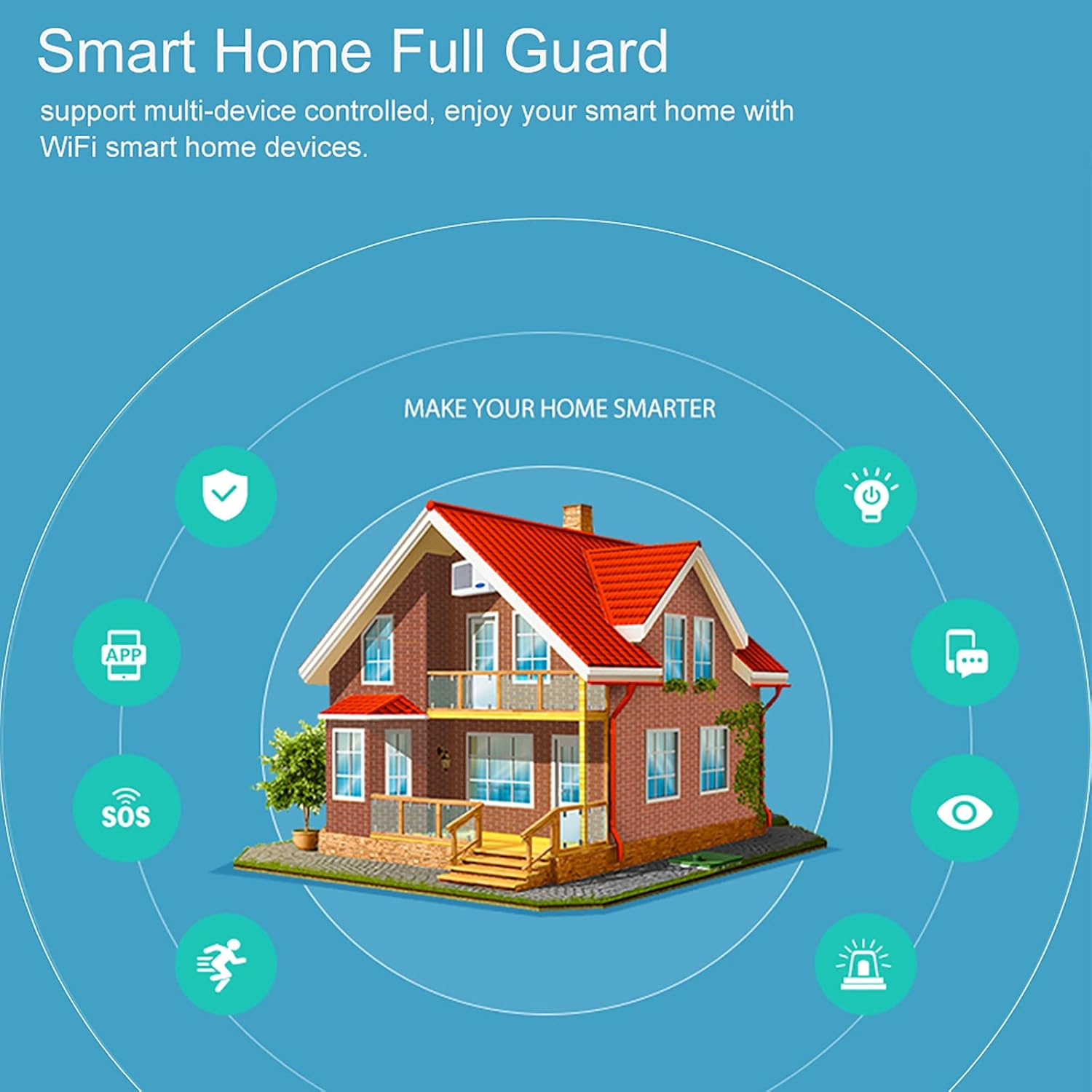 Wifi Siren Alarm Sensor Smart Alarm Siren Home Security System Tuya Smart Life APP Compatible with Alexa Google Home Voice Control NEO Wifi Siren image number 2