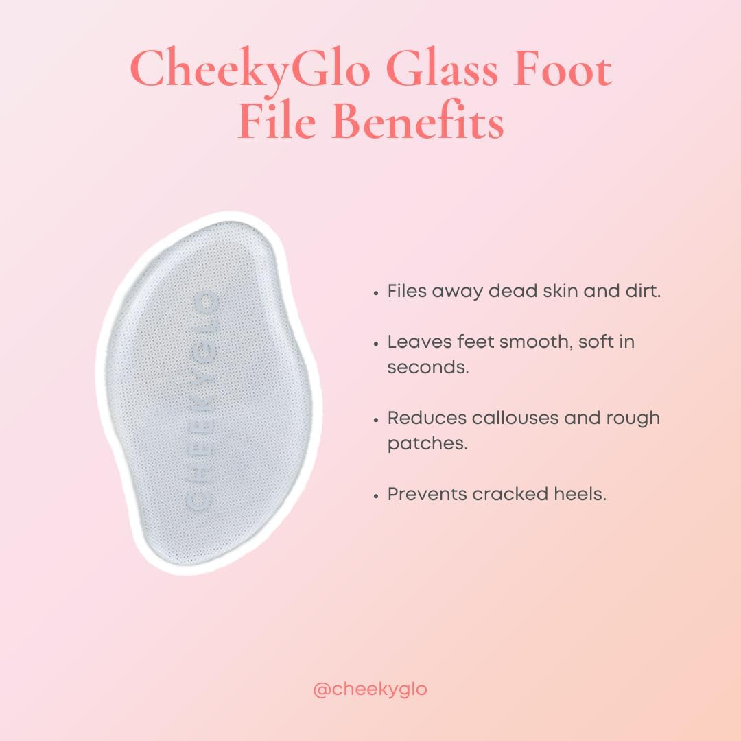 Cheekyglo Premium Glass Foot File (Sensitive) | Foot Exfoliator | Foot File | Glass Foot File | Foot Rasp | Nano-Glass Foot File | Callus Remover | the Original Tiktok Viral Glass Foot File image number 5