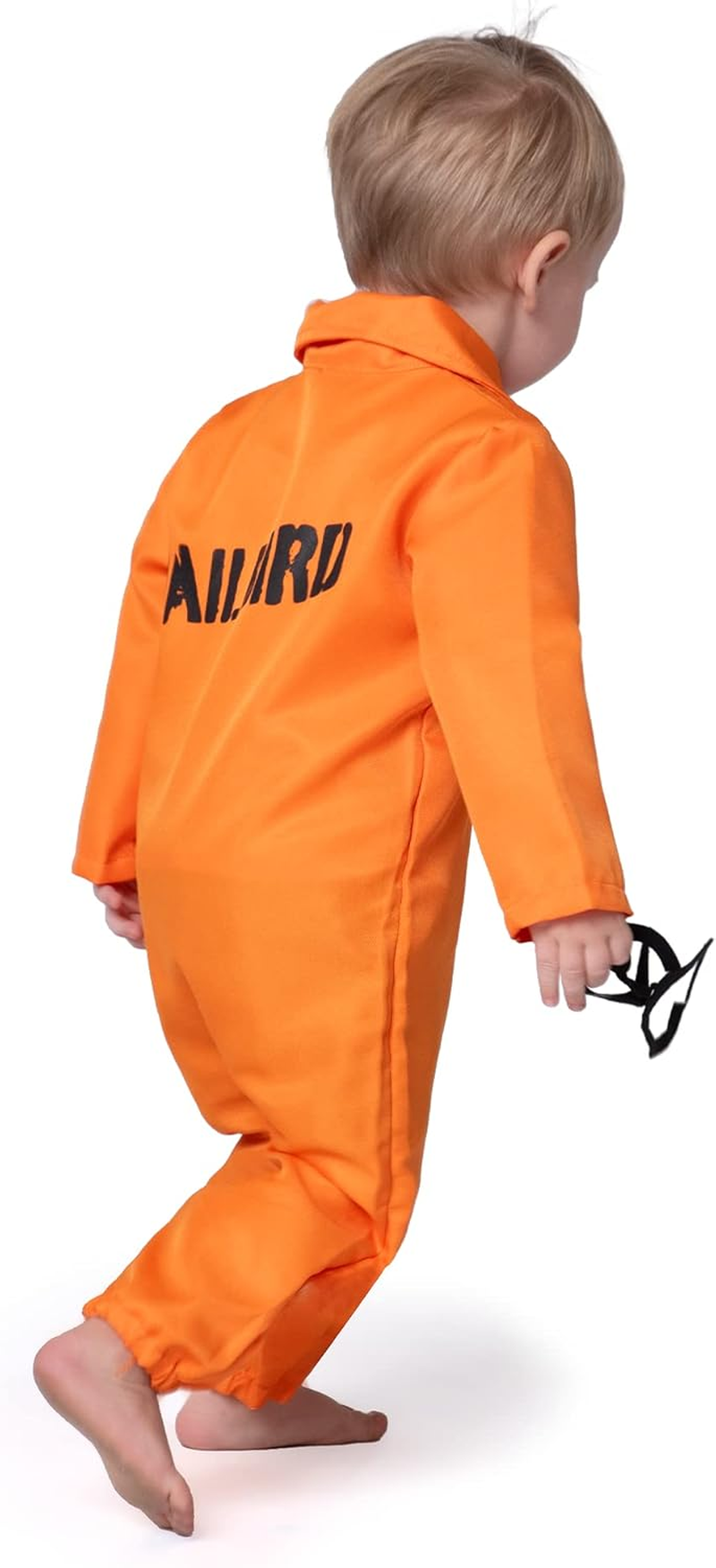 Spooktacular Creations Halloween Baby Jailbird Costume, Orange Prisoner Costume for Infants Toddler Halloween Dressup Party image number 2