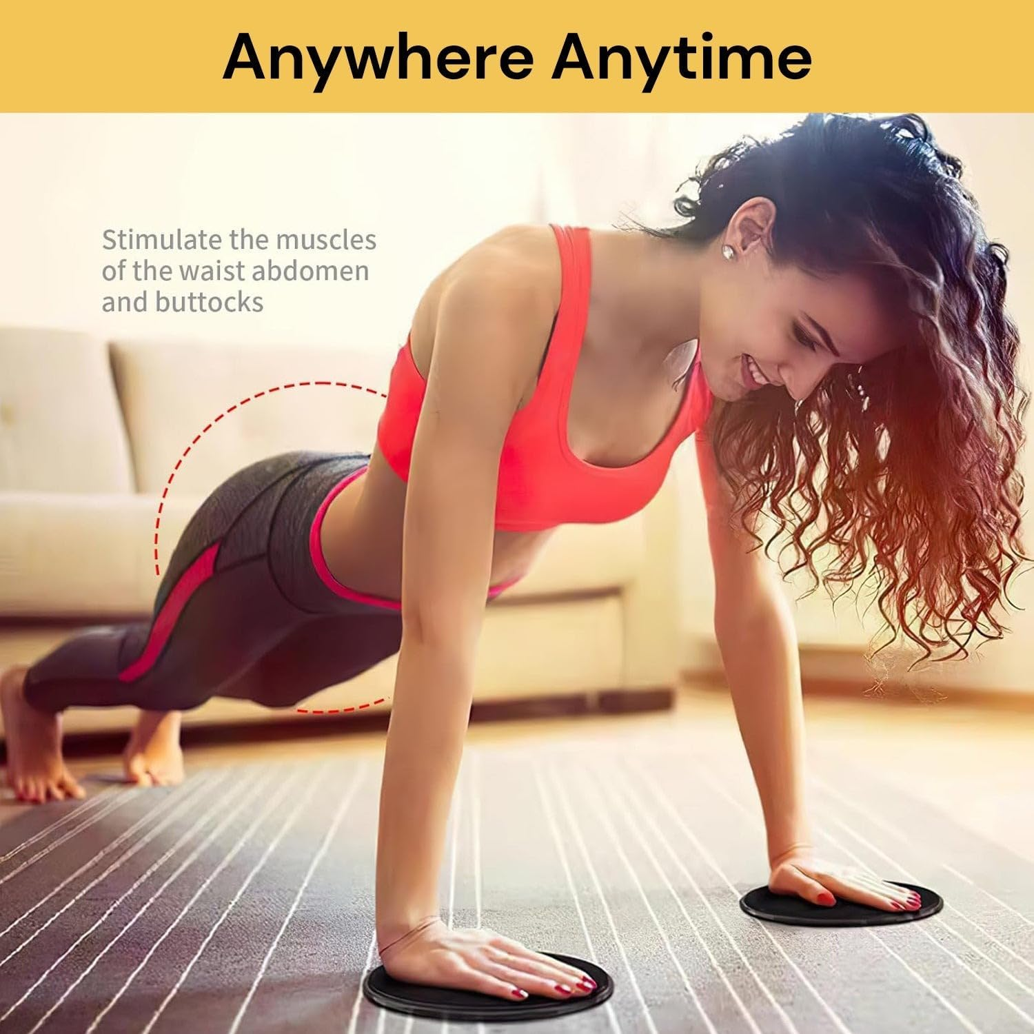 EZONEDEAL 2Pcs Dual Sided Gliding Discs Core Sliders Ultimate Core Trainer- Gym Home Abdominal Total Body Workout Equipment. Use on ALL Surfaces.