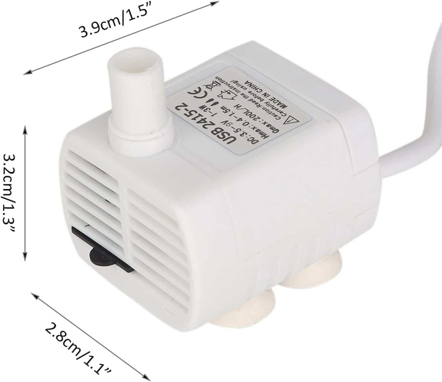 A K O Z O N USB Mini Submersible Pump, DC 5V Low Noise Water Pump for Aquarium Fountain Pet Water Dispenser, 200L/H Flow Rate image number 3